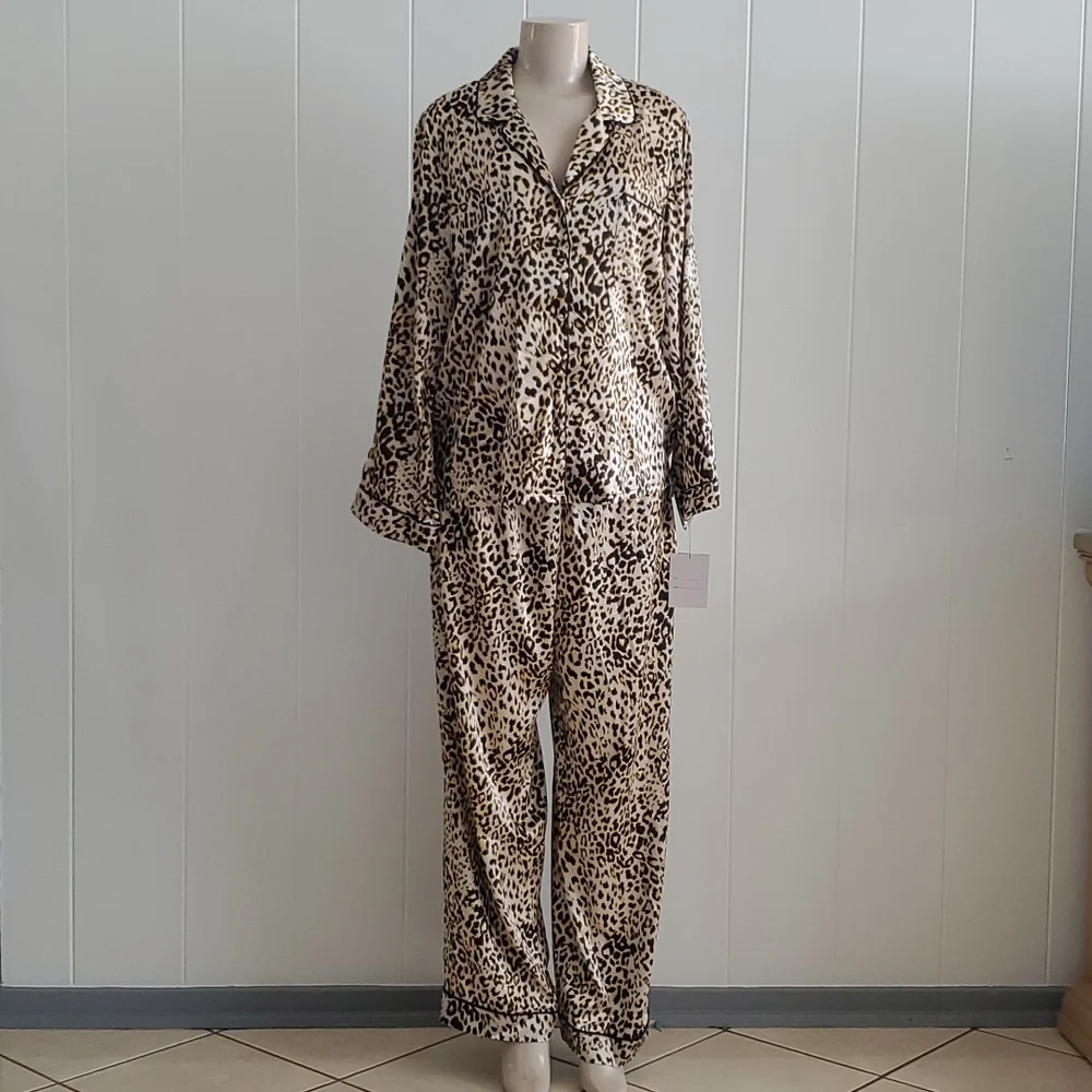 INC International Concepts Intimates Cheetah 🐆 Pajama Night ware - Picture 4 of 14